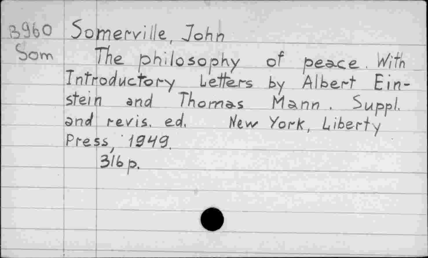 ﻿_pomervH/e, John
The pHJosopky
Tntroductbr-y Letters by Albert Ein fiteilfi dnd Thomas Mè\nn , Suppl.
dnd re/i$, ecl, l/tw* York, Li Pfes3/ ' 1943.
зкр.